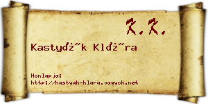 Kastyák Klára névjegykártya